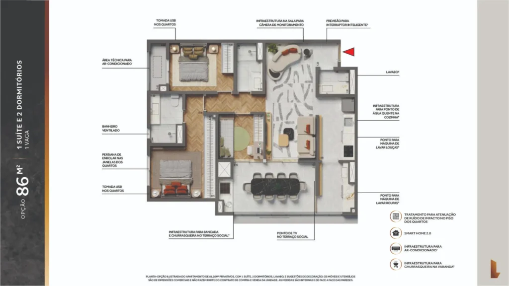 86 m² (planta opção)